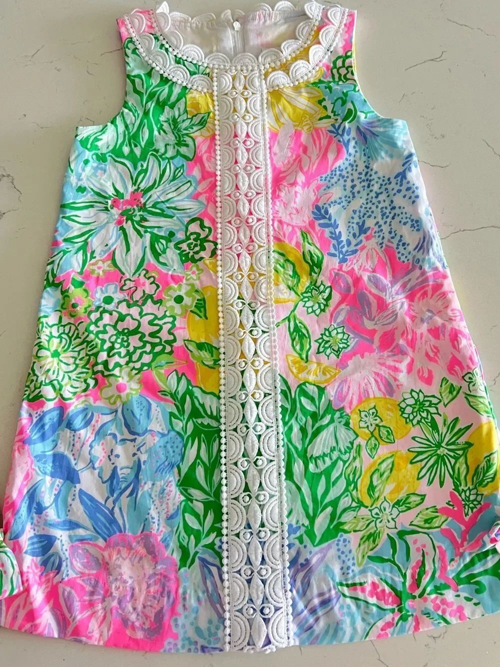 Lilly Pulitzer Shift Dress Delight Patch print Girl size 5
